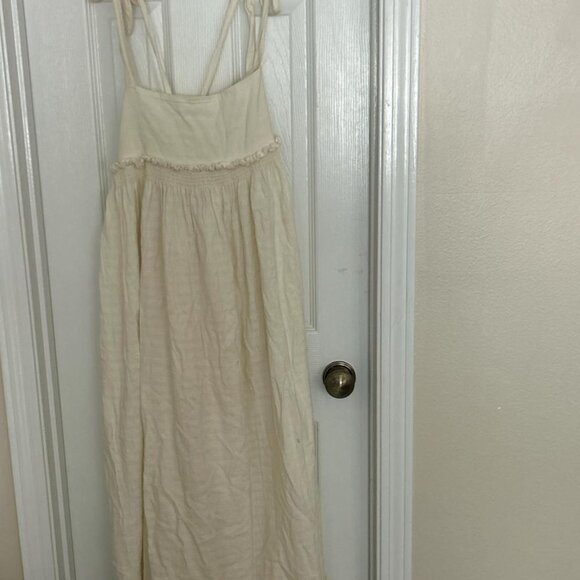 Free People Dresses & Skirts - Free People Cream Tie Maxi Dress